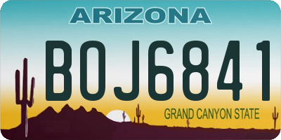 AZ license plate BOJ6841