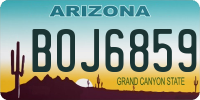 AZ license plate BOJ6859