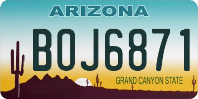 AZ license plate BOJ6871