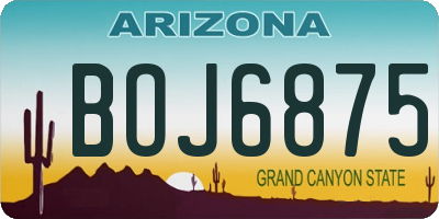 AZ license plate BOJ6875
