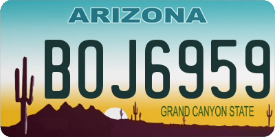 AZ license plate BOJ6959