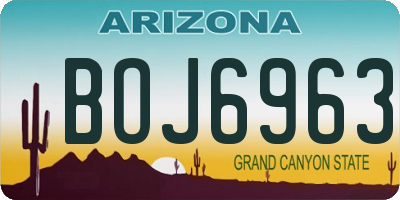 AZ license plate BOJ6963