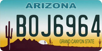 AZ license plate BOJ6964