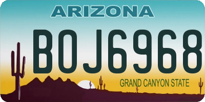 AZ license plate BOJ6968