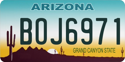 AZ license plate BOJ6971