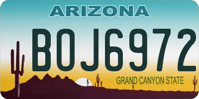 AZ license plate BOJ6972