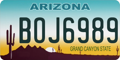 AZ license plate BOJ6989