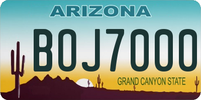 AZ license plate BOJ7000