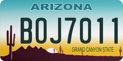 AZ license plate BOJ7011