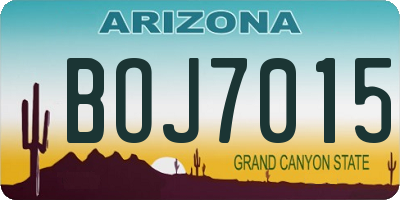AZ license plate BOJ7015
