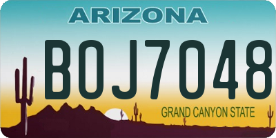 AZ license plate BOJ7048
