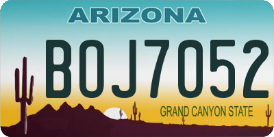 AZ license plate BOJ7052