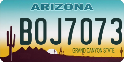 AZ license plate BOJ7073