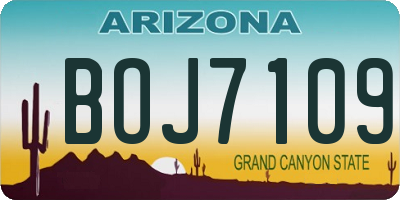 AZ license plate BOJ7109