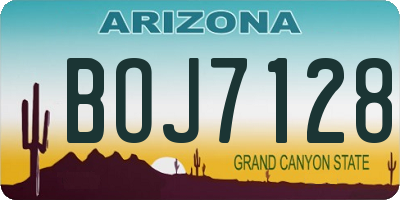 AZ license plate BOJ7128