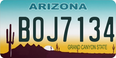 AZ license plate BOJ7134