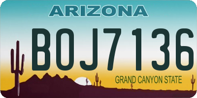 AZ license plate BOJ7136