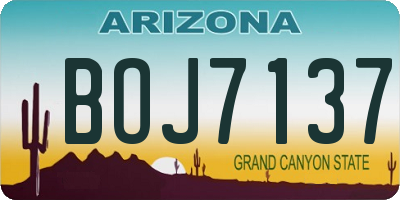 AZ license plate BOJ7137