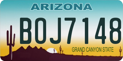 AZ license plate BOJ7148