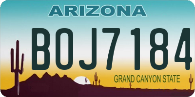 AZ license plate BOJ7184