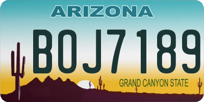 AZ license plate BOJ7189