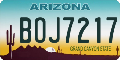 AZ license plate BOJ7217