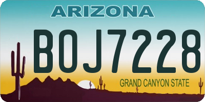 AZ license plate BOJ7228