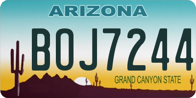 AZ license plate BOJ7244