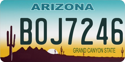 AZ license plate BOJ7246