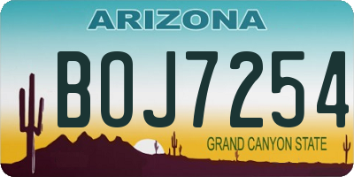 AZ license plate BOJ7254