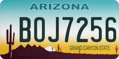 AZ license plate BOJ7256