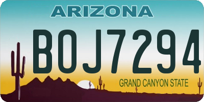 AZ license plate BOJ7294
