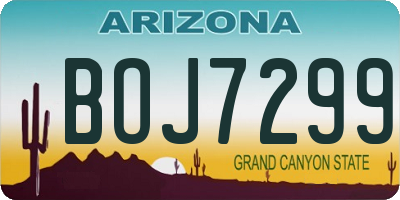 AZ license plate BOJ7299