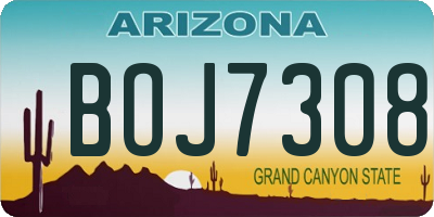AZ license plate BOJ7308