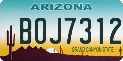 AZ license plate BOJ7312