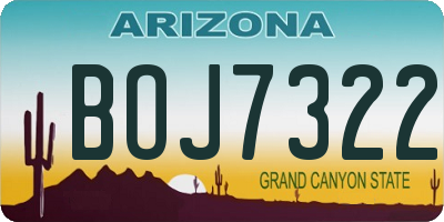 AZ license plate BOJ7322
