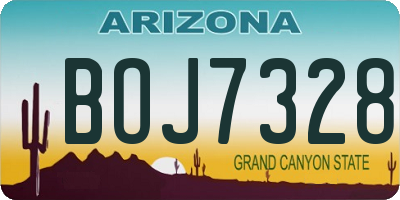 AZ license plate BOJ7328