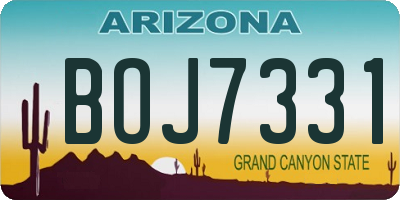 AZ license plate BOJ7331