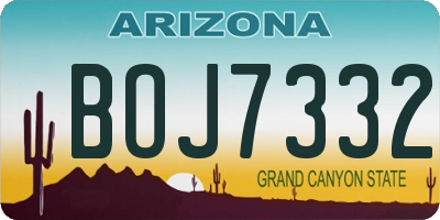 AZ license plate BOJ7332