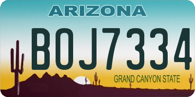AZ license plate BOJ7334