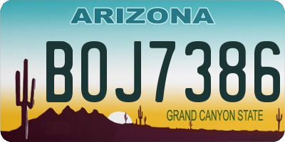 AZ license plate BOJ7386