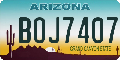 AZ license plate BOJ7407
