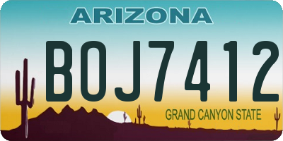 AZ license plate BOJ7412