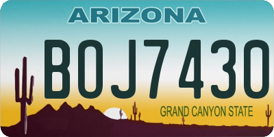 AZ license plate BOJ7430