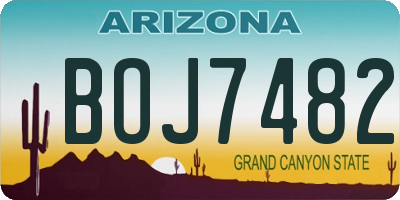 AZ license plate BOJ7482