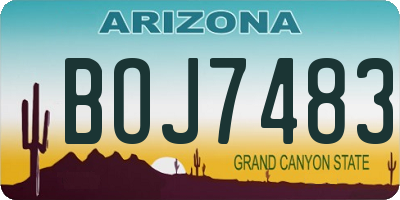 AZ license plate BOJ7483
