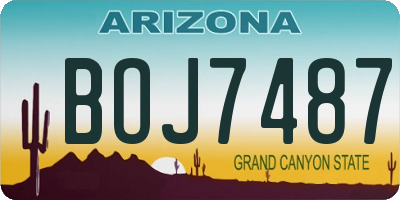 AZ license plate BOJ7487