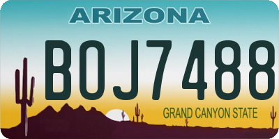 AZ license plate BOJ7488