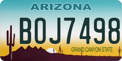 AZ license plate BOJ7498