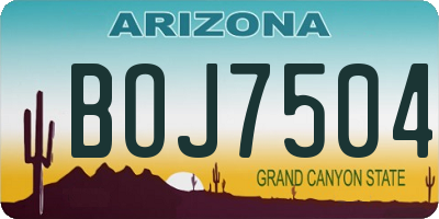 AZ license plate BOJ7504